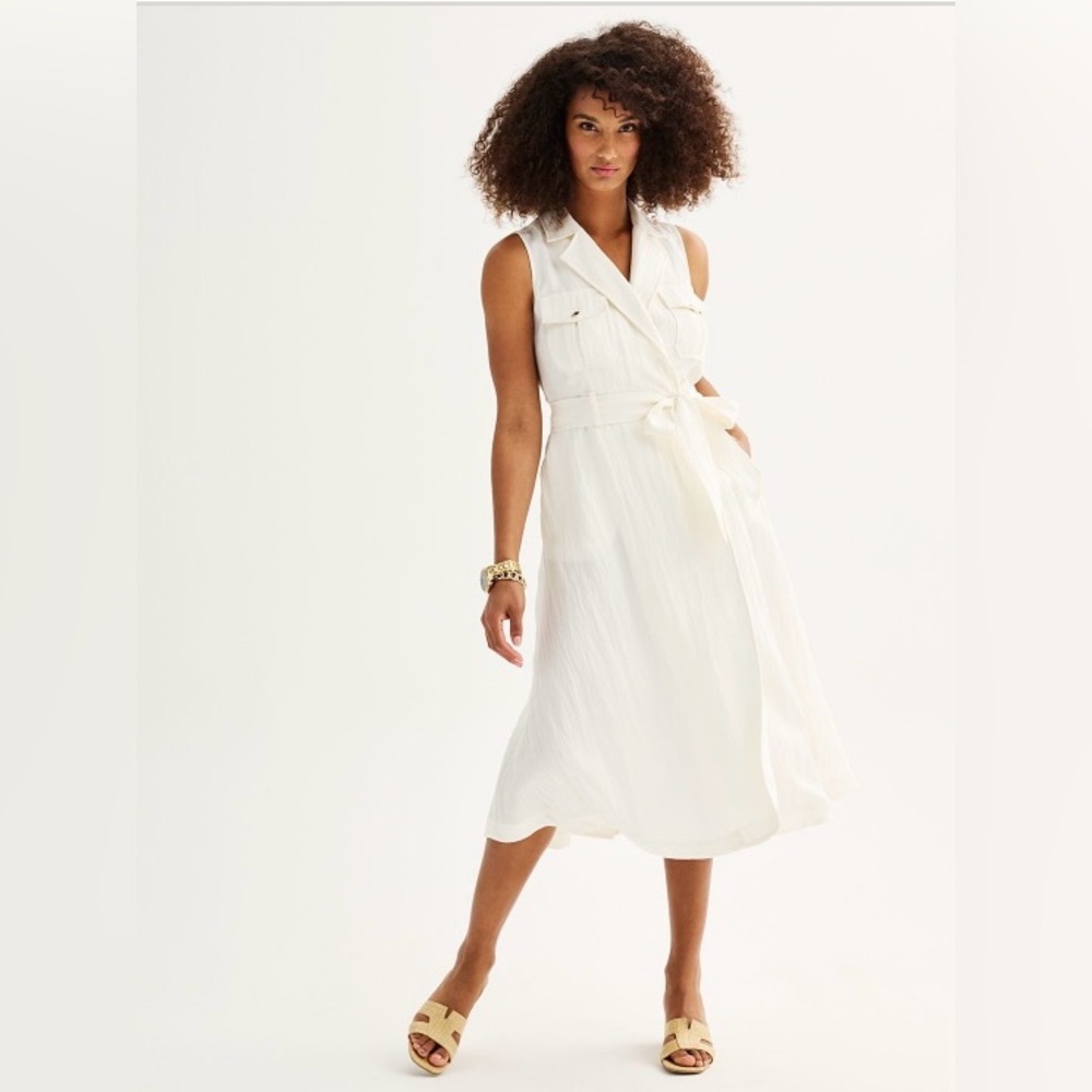 White Cover up Kimono Wrap Dress Size S/M
